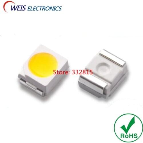 100PCS 3528 Natural White LED SMD-2 1210 4000-4500K 3.0-3.2v 6-7lm 7-8lm ultra bright light beads RoHs Free shipping