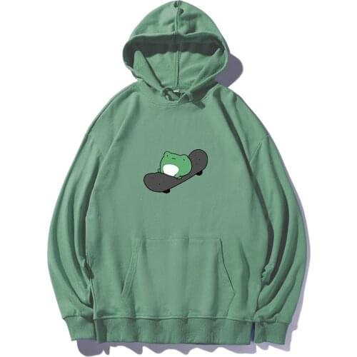Autumn Skateboard Frog Oversize Hoodie Sweatshirts Men and Women Hoodies Harajuku Thin Pullover Couple Korean Style Streetwear