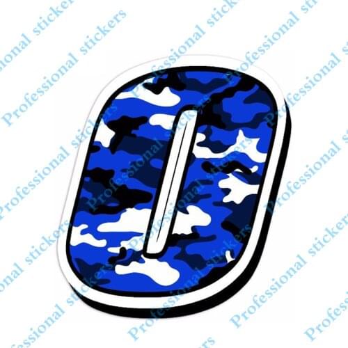 Funny 13cm x 10cm Car Styling Racing Numbers Vinyl CAMOUFLAGE BLUE Decal Motocross Rally Auto Moto Car Bike ATV Car Sticker
