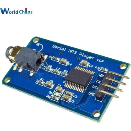 YX5300 UART TTL Serial Control MP3 Music Player Module Support MP3/WAV Micro SD/SDHC Card For Arduino/AVR/ARM/PIC 3.2-5.2V DC