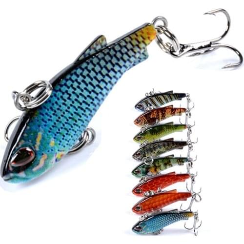 1pc 42mm /4.2g VIB Fishing Lure All Layer 3D Eyes Wobbler Artificial Hard Plastic Baits Carp Pesca Crankbait Fishing Tackle