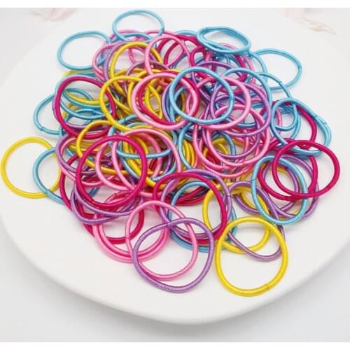 100PCS/Set Girl Simple Basic kids Ponytail Elastic rubber band hair Rope Vintage Accessories Headband Scrunchie Headdress Set