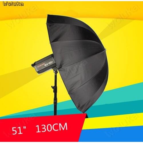 130CM deep-mouth reflective umbrella black silver reflective solar photography parabolic umbrella 16 fiber Umbrella boneCD50 T02