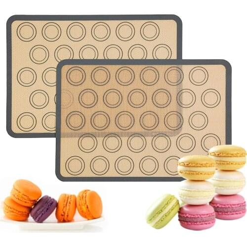 Cooking 2PCS Silicone Mat Non-Stick Silicone Baking Pad Macaron Oil Proof Baking Liner Pastry Mat Bakeware for Cake Cookie