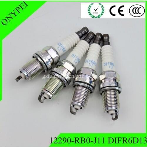 4PCS 12290-RB0-J11 4pcs/lot Iridium Spark Plug For Honda CR-Z 2012-2016 1.5L L4 DIFR6D13 12290RB0J11 12290-RB0-J11