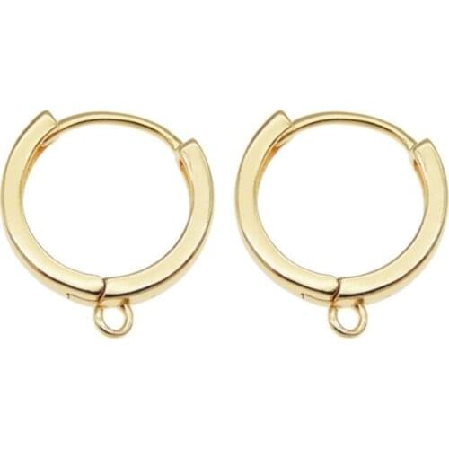 6PCS Classics18K Gold Color Brass Round Earrings Hoop Earring Clip High Quality DIY Jewelry Making Findings