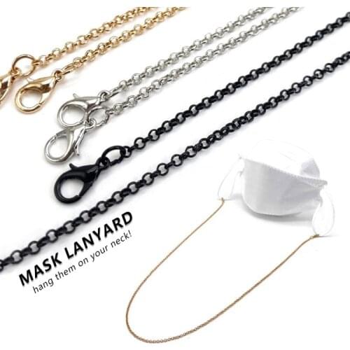 2021New Acrylic Mask Glasses Hanging Chain Masks Lanyard Metal Decorative Chain Hanging Rope Two Hooks Ask Lanyard Wholesale