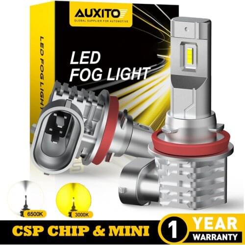 AUXITO 2x 2000LM H8 H11 LED Canbus No Error H10 H16JP LED Fog Lights 3000K Golden 6500K White LED Car Daytime Running Light DRL