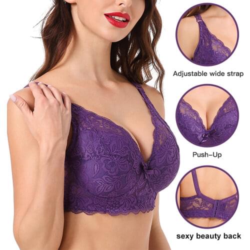 Plus Size Bra Sexy Bralette Crop Top Underwear Push Up Strapless Bra BH Lace Female Bra Lingerie Brassiere
