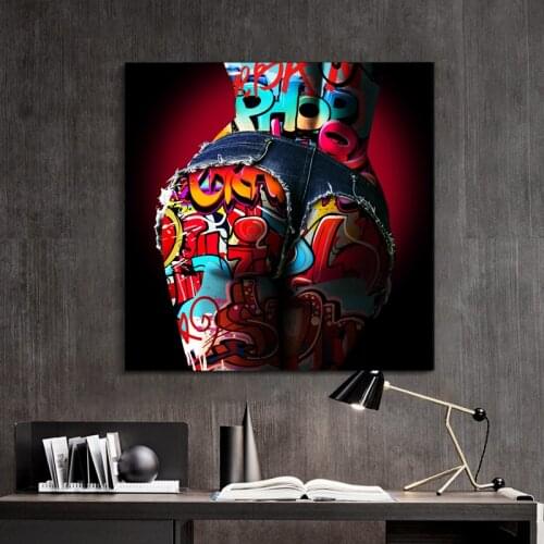 CHENFART Beauty Hip Graffiti Picture Wall Decor Painting Big Size Cool Woman Wall Pictures For Living Room Poster Print