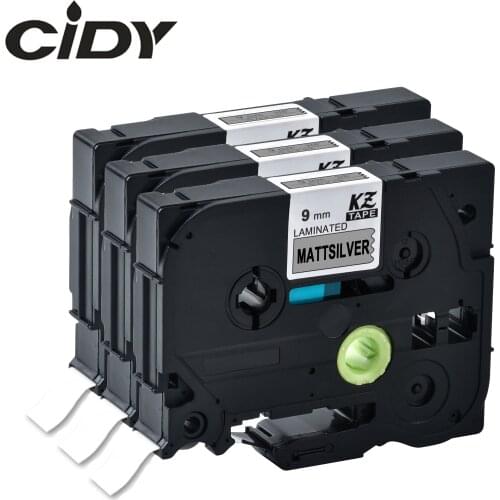 CIDY Compatible 3pcs/lot TZe M921 TZ M921 TZe-M921 TZ-M921 Black on Mattesilver laminated label tape for brother ribbon cassette