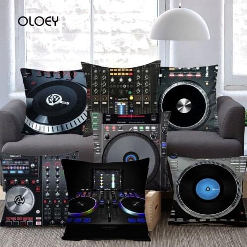 DJ Music Polyester Soft Cushion Cover Home Bedroom Hotel Car Seat Decoration Cushion Cover Wedding Personality Gift 45x45cm