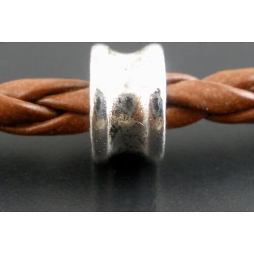 Doreen Box 50PCs Silver Color Spacers Beads 6x4mm, Hole 3mm (B02219)