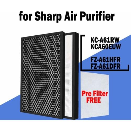 FZ-A61HFR FZ-A61DFR Replacement HEPA & Deodorizing Filter and FZ-A61MFR Humidifier Filter for Sharp Air Purifier KC-A61RW KCA60E