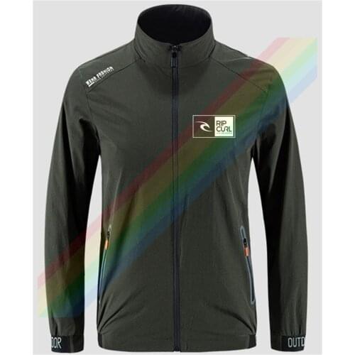 Rip Classic Black And White Logo Curl Slim Sport Outdoor Zippered Comfortable Soft Jacket Mens Casual Front Printing Asian Size