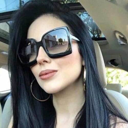 Thick Frame Square Sunglasses Ladies Sunglasses 2020 Luxury Vintage Oversized Sun Glasses Female Shield Glasses Acrylic Frame