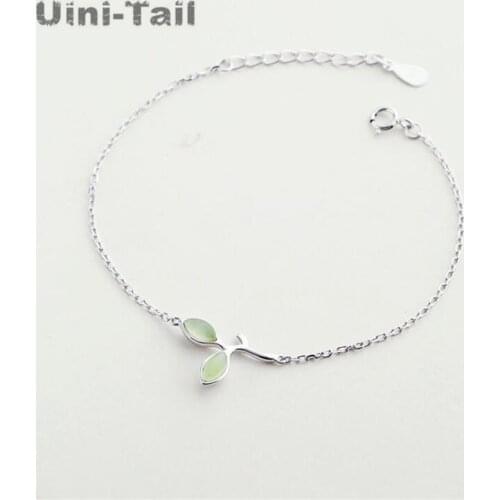 Uinini -Tail 2018 hot new product 925 sterling silver small green leaf bracelet small fresh and fresh fashion with sweet