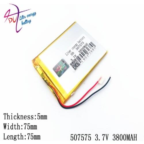 3.7V 3800mAh 507575 057575 Liter energy Lithium Polymer Li-Po li ion Rechargeable Battery cells For MP5 GPS mobile bluetooth