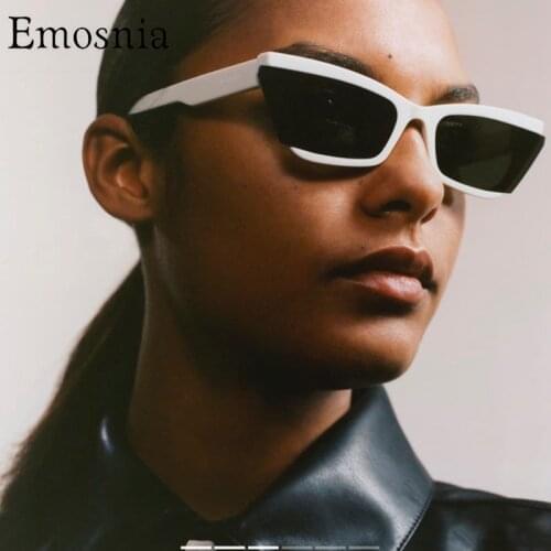Emosnia Retro Small Rectangle Sunglasses Women Ins Popular Fashion Cat Eye Color Eyewear Men Square Sun Glasses Shades Uv400