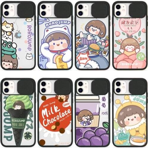 Cute anime girl snacks Phone Case Transparent for iPhone 7 8 11 12 se 2020 mini pro X XS XR MAX Plus