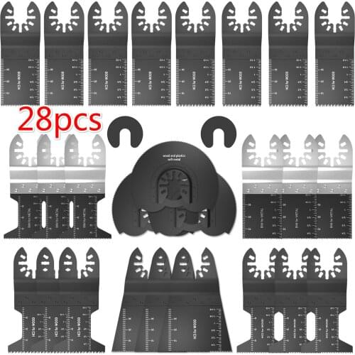 28pcs Multi-Function Saw Blades High Carbon Steel Precision Oscillating Multitool for Cutting Diy Wood Power