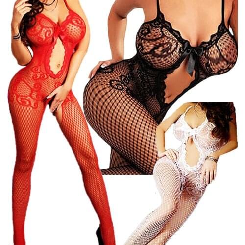 Fashion Body Stocking Women Sexy Lingerie See Through Sleepwear Breathable Lace Body Teddies Porn Erotic Bodysuit Sexy Underwear