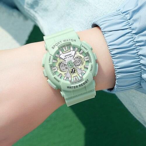 Sanda Dual Display 50M Waterproof Men Watch Sports Wrist Watch for Male Female Clock Relogio Feminino High Quality 2021