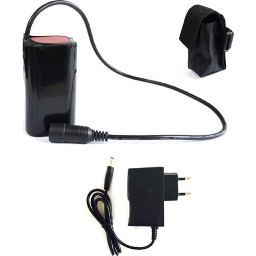 Set New 6400mAh 8.4V 4 x 18650 Rechargeable Battery Pack with AC Wall Charger for Bike Bicycle Flashlight Head Lamp Headlamp