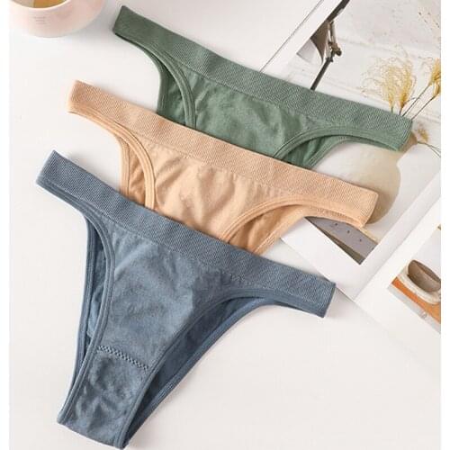 Richkeda Store New Women Thongs Sexy G-String Underwear Female Underpants Cotton Crotch Pantie Ladies Briefs Comfort Lingerie