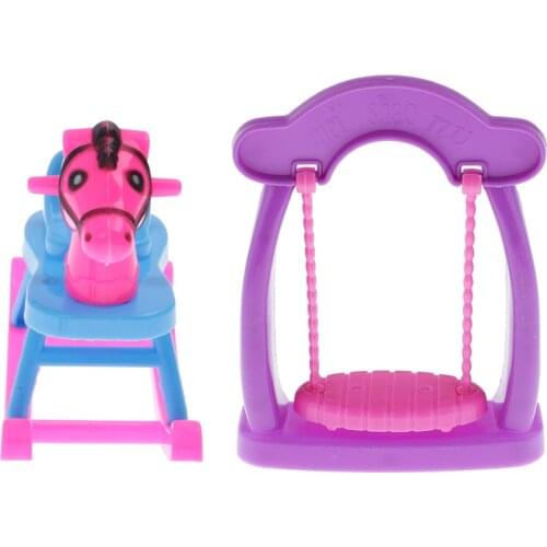 Plastic Nursery Baby Swing Rocking Horse for Dolls House Accessory