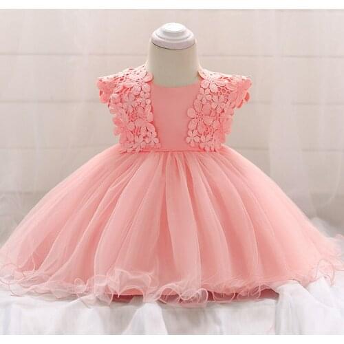 Summer Newborn Flower Girl Dress Bridesmaid 1st Birthday Dress For Girl Party Wedding Princess Baptism Dress Vestidos 3 9 Month