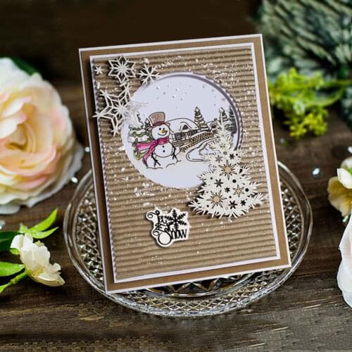 16.5x22.5 Winter snow scene TransparentClear Silicone Stamp/Seal forDIYscrapbooking/photo album Decorative card making