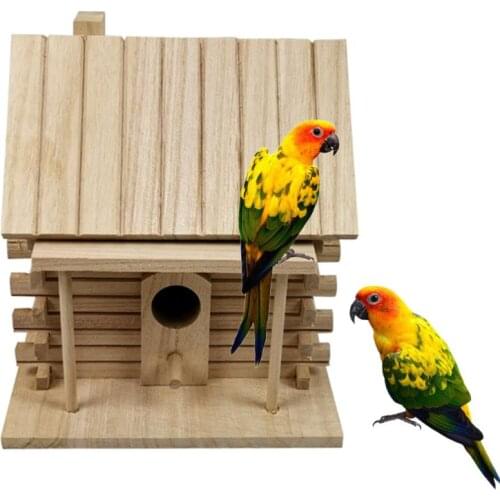 Bird Nest Wooden Bird House Warm Bird Breeding Box Outdoor Nest Hut Pet Toy