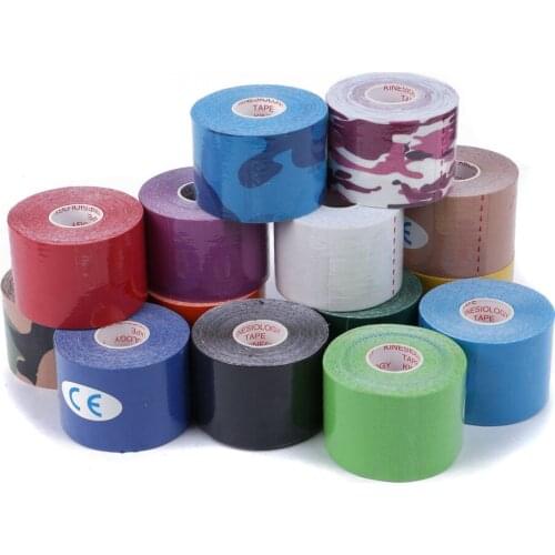 2.5/5 cm X 5 M Sports Tape Roll Cotton Elastic Adhesive Strain Injury Muscle Sticker Elastic Sports Bandage