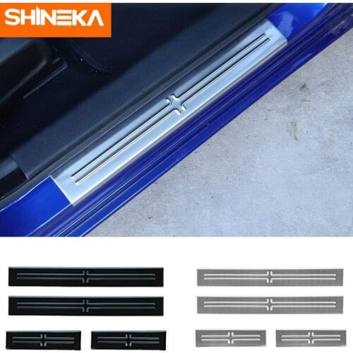 SHINEKA Door Sills Silver 4pcs for Dodge Charger Stainless Steel Door Entry Sill Guards for Dodge Charger 2015-2019