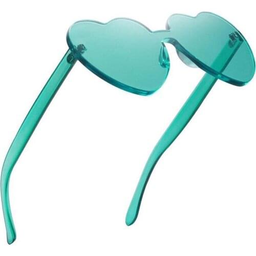 Retro Love Heart Sunglasses Women Rimless Frame Red Color Eyewears male Female Lolita Hearts Shape Ladies Sun Glasses UV400