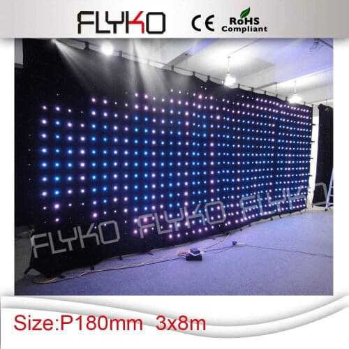 Led video curtain backdrop cloth with multi controller 3mx8m