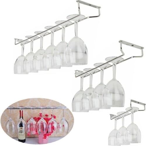 High quality useful 27/35/55cm Stainless Steel Wine Rack Glass Holder Hanging Bar Hanger Shelf