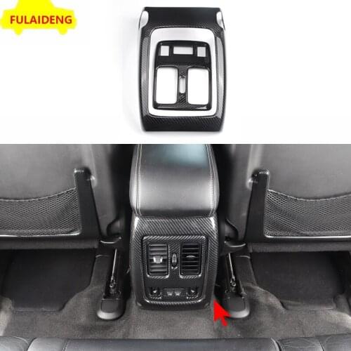 2pcs For Jeep Grand Cherokee 2014-2018 ABS Carbon Fiber Rear Armrest Air Outlet Vent Cover Trim Car Styling Accessories