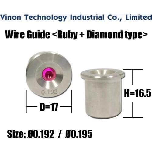 Ø0.195mm EDM Parts Ruby Guide (Ruby+Diamond type) used for Beijing AGIE Medium Speed Wire Cutting Machines