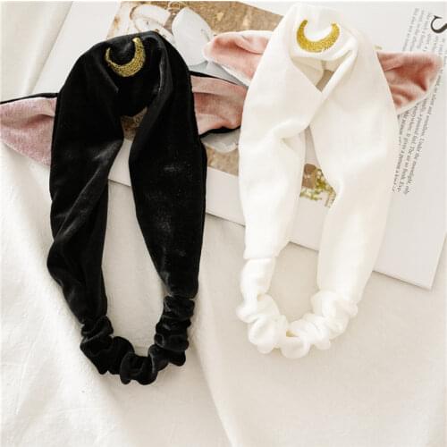 Women Cat Ears Headband Face Wash Cosmetic Hair Hoop Make up Headwear Shower Yoga Hair Band