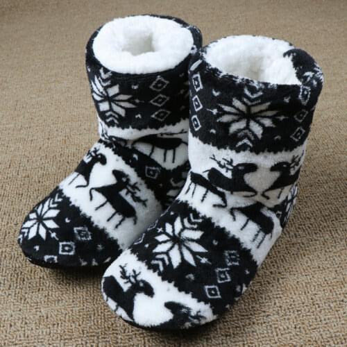Winter Fur Slippers Women Warm House Slippers Christmas Indoor Socks Shoes Cotton Home Floor Shoes Claquette Fourrure 2021