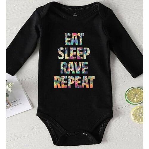 Eat Sleep Letter Printed Toddler Winter Clothing Bodysuit for Newborns Summer Kids' Things Newborn Girl Winter Clothes Cotton