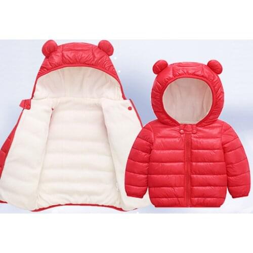 2021 Baby Boys Girls Jackets Toddler Baby Girls Winter Windproof Coat Hooded Warm Outwear Hoddie Kids Light Down Coats
