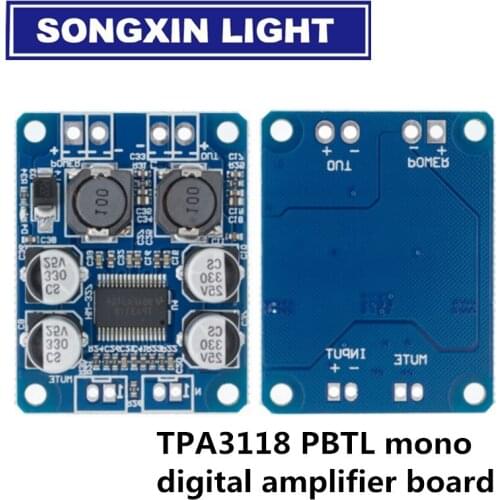 10pcs TPA3118 PBTL mono digital amplifier board 1X60W 12V 24V POWER AMP MODU MODU