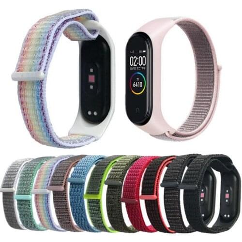 100pcs Nylon loop replaceable Bracelet for Xiaomi Mi band 3 Sports Wristband Breathable Strap for Xiaomi Miband 4 smart watch