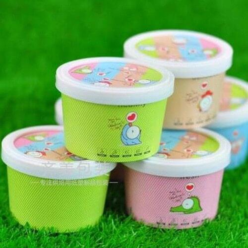 1000pcs 180ML Thick mix 4 Colors Paper Ice Cream Cup with flat Cover Disposable Dessert Cake Cup Bowl Party