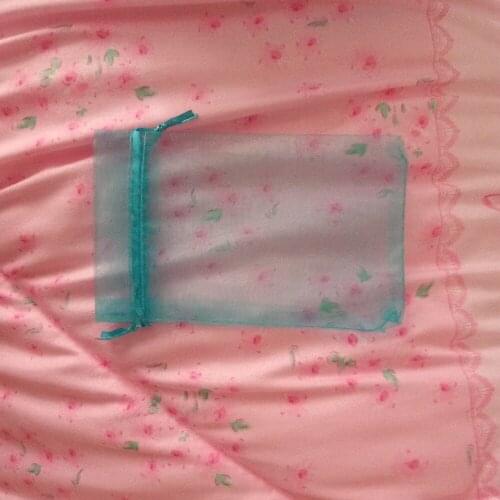 200pcs 10*15 Lake Blue gift bags for jewelry/wedding/christmas/birthday Organza Bags with handles Packaging Yarn bag