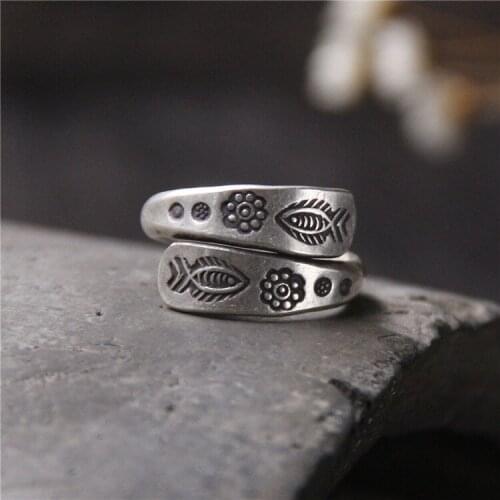 2019 Special Offer Rushed Anel Feminino The Vatican Chiang Mai, Thailand Handmade 925 Sterling Fish Mouth Ms National Wind Ring