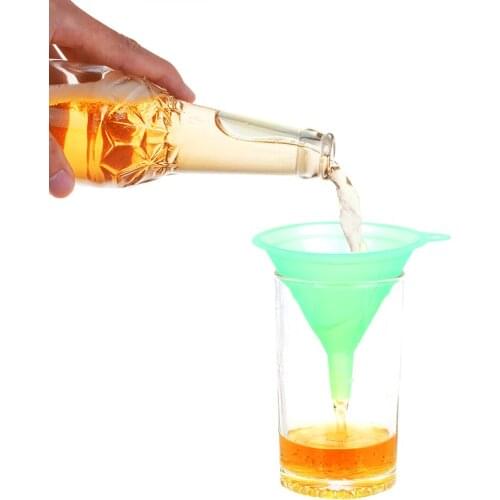 5pcs/set Bar Wine Flask Funnels Food-grade Material Pinkycolor Translucent Kitchen Mini Funnel